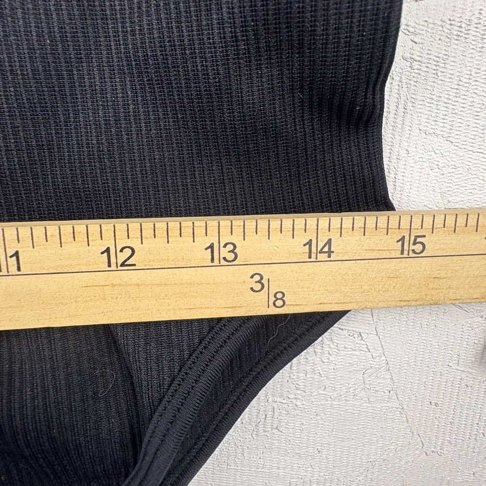 OQQ 2 Pack Spandex Bodysuits Large Long Sleeves Black And Cream High Neck - Picture 6 of 10